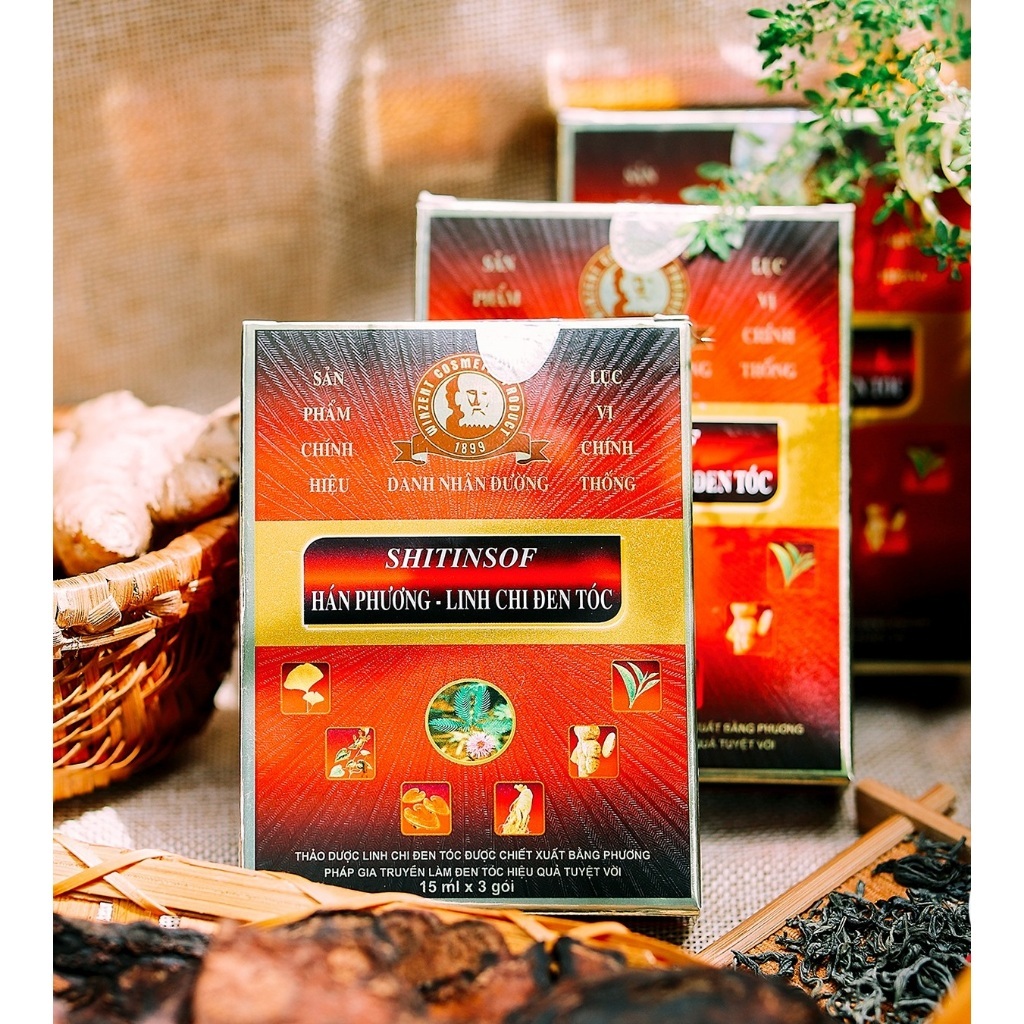 Dầu gội đen tóc Hán Phương Linh Chi (hộp 3 gói)
