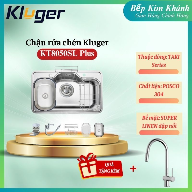 Chậu rửa chén Kluger KT8050SL Plus tặng vòi
