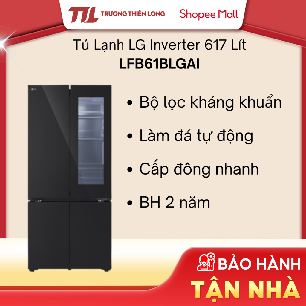 LFB61BLGAI - Tủ Lạnh LG Inverter 617 Lít Multi Door InstaView [FREESHIP HCM]