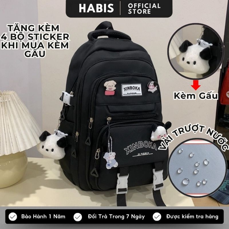 Balo đi học nam nữ unisex cặp đi học nữ nhiều ngăn ulzzang thời trang dễ thương chống nước