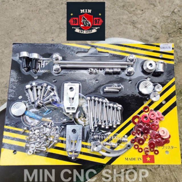 Combo full ốc SALAYA xe SIRIUS kèm lông đền đỏ