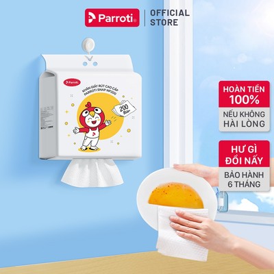 Khăn lau bếp, đa năng thấm hút dầu mỡ, Khăn vải không dệt lau bàn, Khăn giấy rút giặt tái sử dụng 20x22cm Parroti  NP100