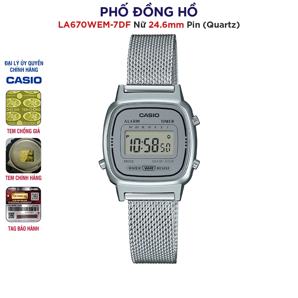 Đồng hồ nữ dây kim loại Casio Anh Khuê LA670WEM-7DF Chính hãng