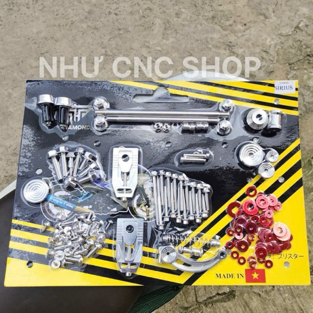 Combo full ốc SALAYA xe SIRIUS kèm lông đền đỏ phụ tùng