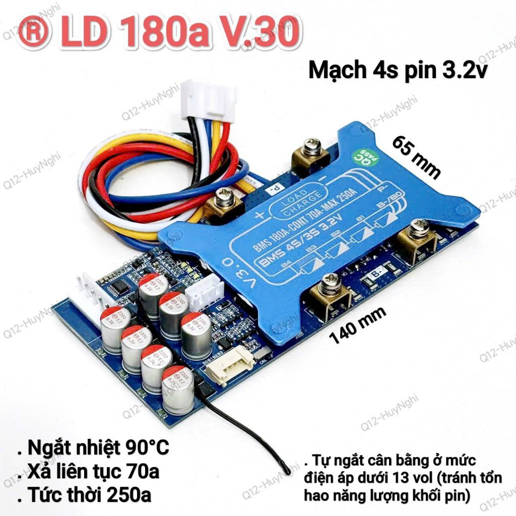 Mạch 4s LD150 12v (14,6vol) Pin Sắt Lifepo4 (3.2v) - Tích Hợp Cân Bằng Chủ Động 5,5A