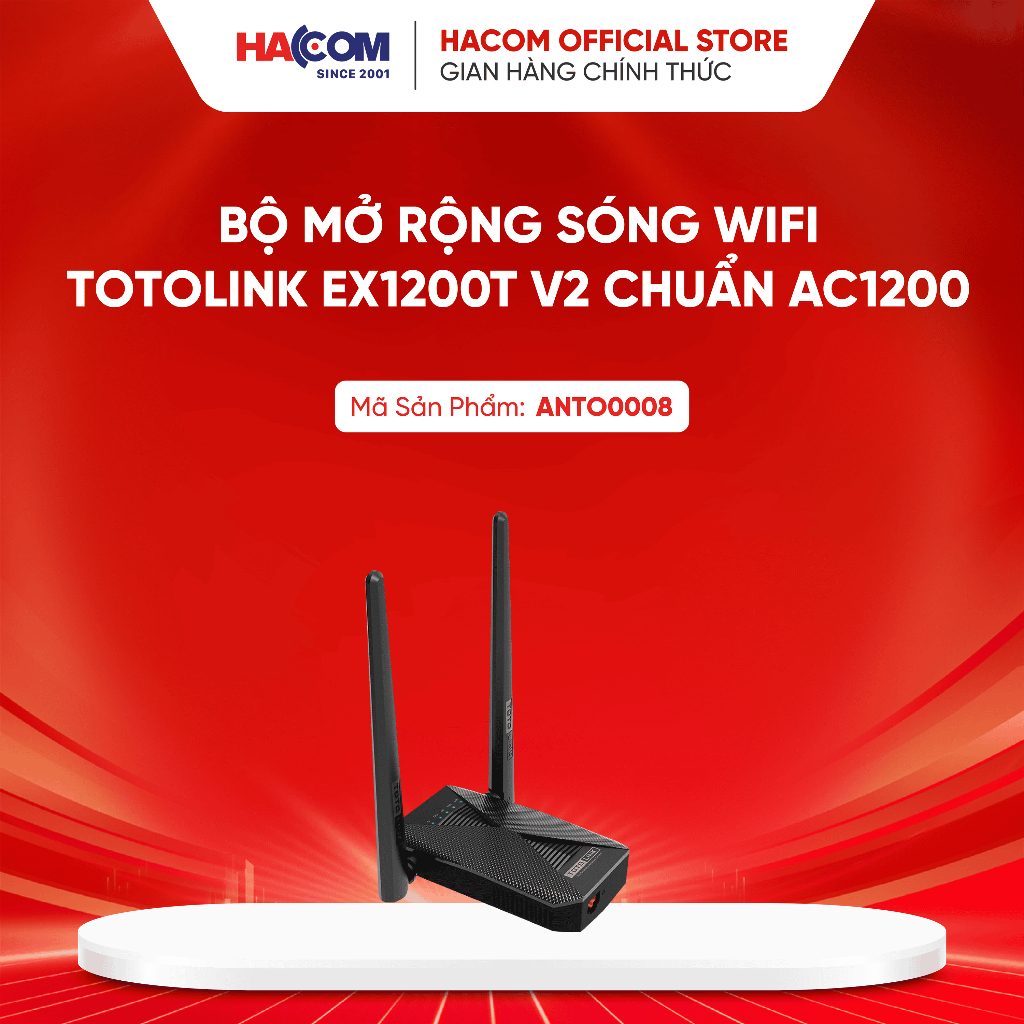 Bộ Mở Rộng Sóng wifi Totolink EX1200T V2 chuẩn AC1200 - bảo hành 24 tháng