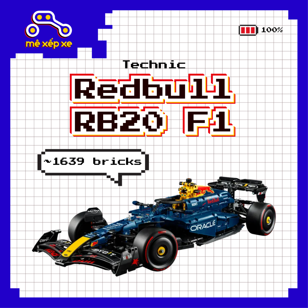 Mô hình lắp ráp Technic Oracle RedBull-RB-20-F1 mô hình tỷ lệ 1:8 42206