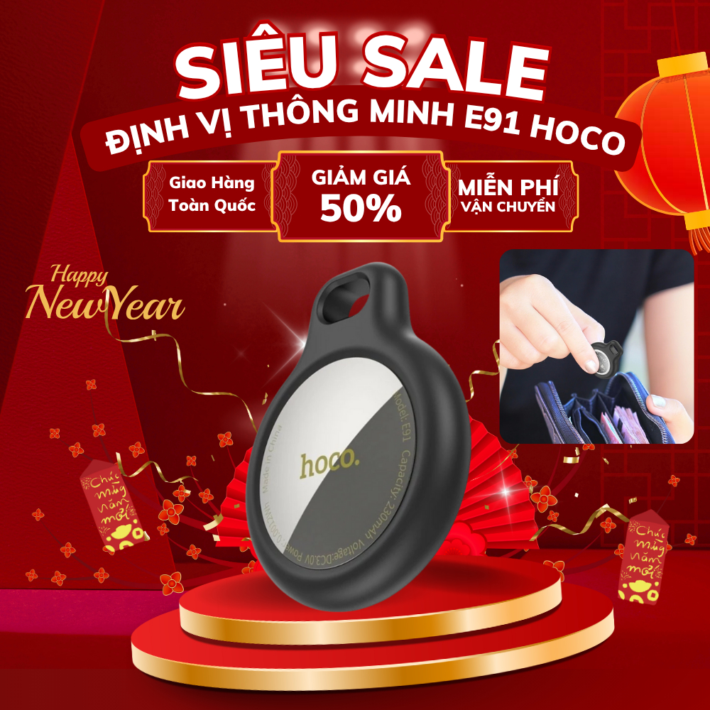 Thiết Bị Định Vị HOCO E91 Theo Dõi Toàn Cầu - Chip Định Vị Mini Kết Nối Findmy IOS
