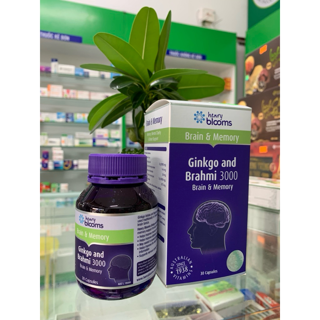 Bổ Não Ginkgo And Brahmi 3000 Hỗ Trợ Tuần Hoàn Máu Não Và Cải Thiện Trí Nhớ Chai 30 viên