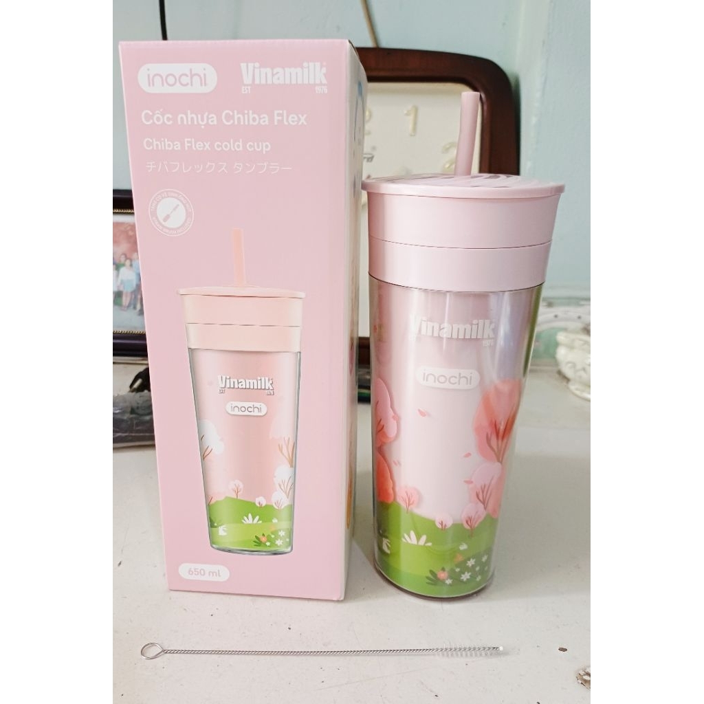 Ly nước nhựa 2 lớp Inochi CHIBA FLEX 650ml 2025 ( Quà tặng Vinamilk )