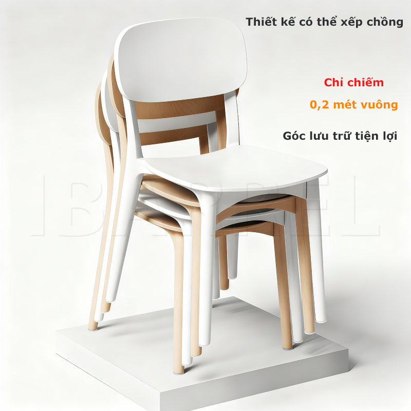 IB Ghế nhựa  tựa lưng xếp chồng Ghế câu cá Ghế ăn Bền và dễ vệ sinh Nhiều màu sắc Không cần cài đặt | BigBuy360 - bigbuy360.vn