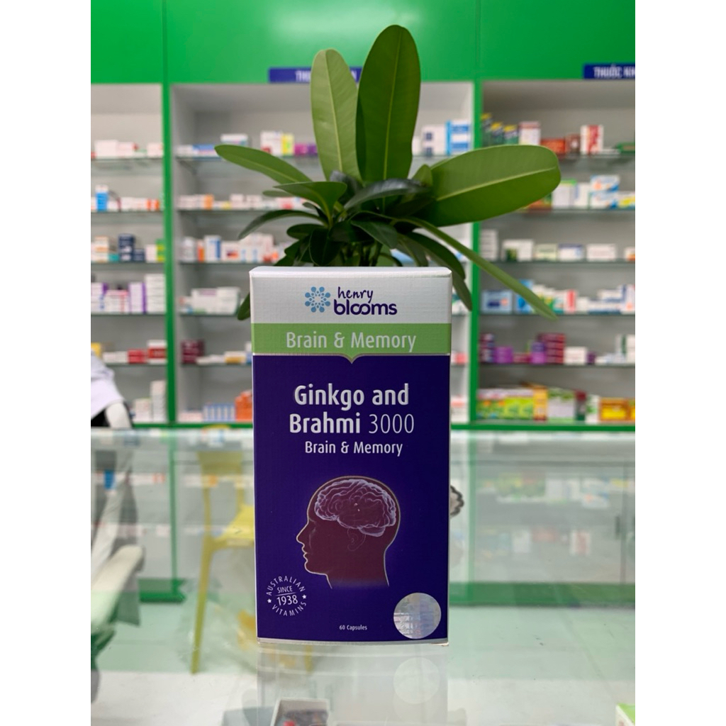 Ginkgo And Brahmi 3000 Henry Blooms Hỗ Trợ Tăng Tuần Hoàn Máu Não Và Cải Thiện Trí Nhớ Chai 60 viên