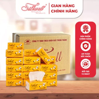 Thùng 30 gói Giấy ăn rút lụa Silkwell Sếu mini 100 tờ 3 lớp siêu mịn siêu dai hàng Việt Nam cao cấp