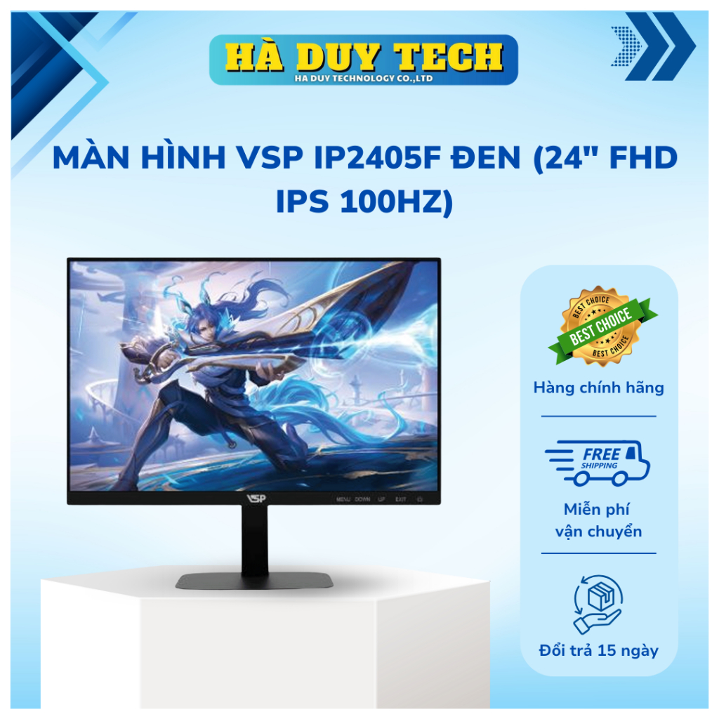 Màn Hình VSP IP2405F ĐEN (24"/FHD/ IPS/ 100Hz) - Chính Hãng - BH 36T - Hà Duy Tech