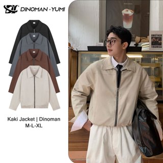  Áo Khoác Kaki Mỏng DINOMAN Có Lót Gió Mịn Túi Trong Khóa Kéo YKK Sang Trọng Đứng Form AK012 