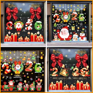   HỎA TỐC  Decal Noel trang trí trên cửa kính nhiều mẫu dễ dán - Decal giáng sinh giá rẻ đẹp màu đẹp 