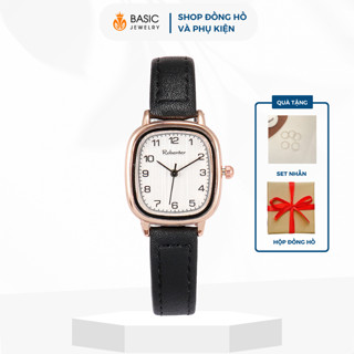  Đồng Hồ Nữ Dây Da Thời Trang Robenter DH03 Basic Jewelry Mặt Số Chữ Nhật Phù Hợp Đi Học Đi Chơi 