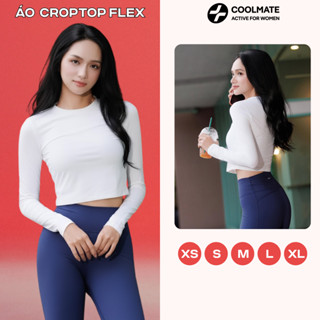   MỚI 2026   HƯƠNG GIANG x COOLMATE  Áo dài tay thể thao nữ thu đông Croptop Flex mềm mại co giãn 
