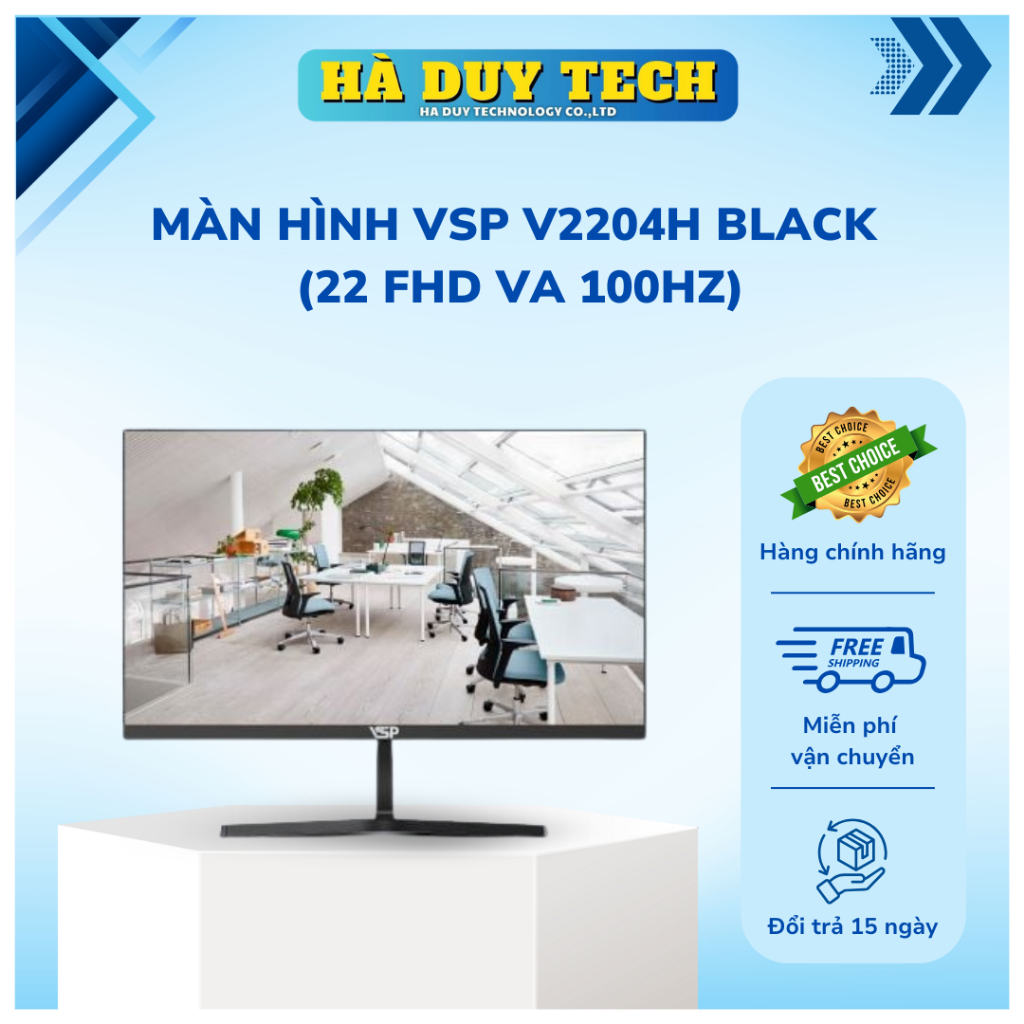 Màn Hình VSP V2204H Black (22"/FHD/ VA/ 100Hz) - Chính Hãng - BH 36T - Hà Duy Tech