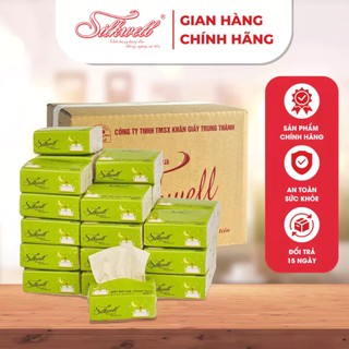  Thùng 30 gói Giấy ăn Silkwell gấu trúc mini 100 tờ 3 lớp 100% bột tre nhập khẩu 