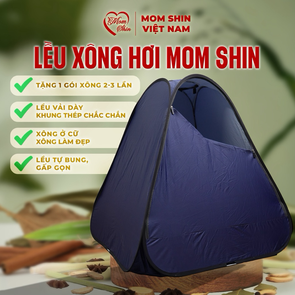 Lều Xông Hơi Chui Đầu MOM SHIN | Hàng Cao Cấp Loại 1, Vải Dày, Shop Mẹ Shin Min Gin