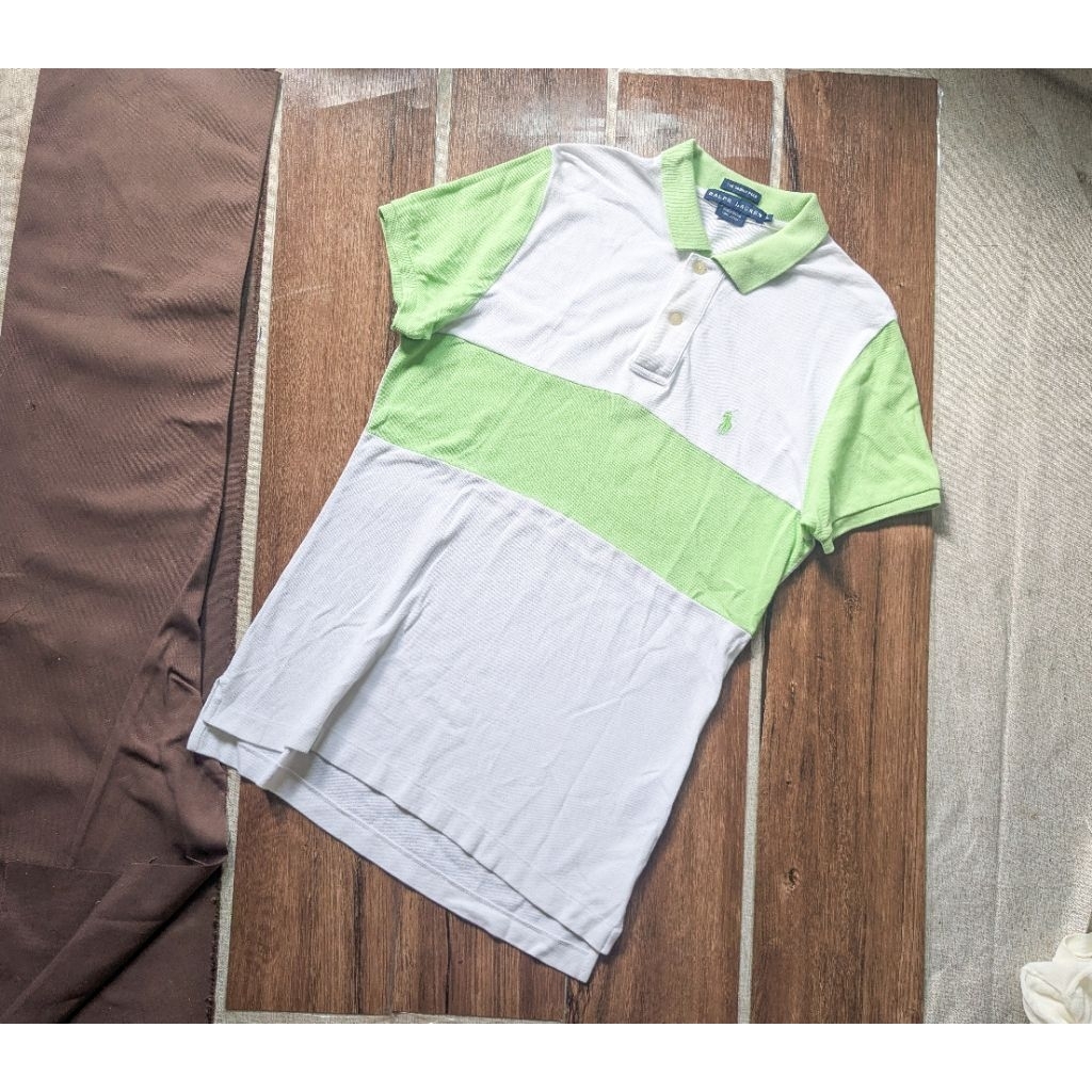 (SALE) (2hand) (Độ mới cao) Áo thun polo Polo Ralph Lauren size L(nữ) logo thêu chính hãng