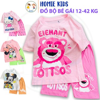  Quần áo bé gái size đại 12-42 kg set đồ bộ trẻ em vải thun cotton mềm in hoạt hình kuromi dễ thương Homie Kids 