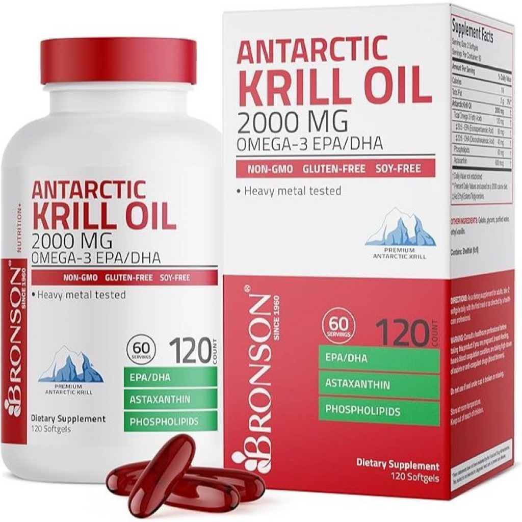 Viên dầu nhuyễn thể Bronson Krill Oil 2000mg Omega-3