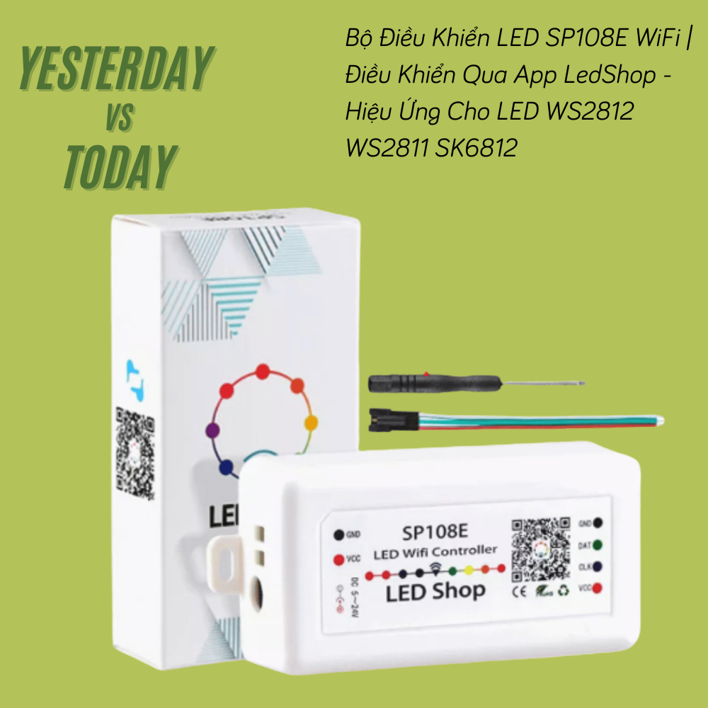 Bộ Điều Khiển LED SP108E WiFi | Điều Khiển Qua App LedShop - Hiệu Ứng Cho LED WS2812 WS2811 SK6812