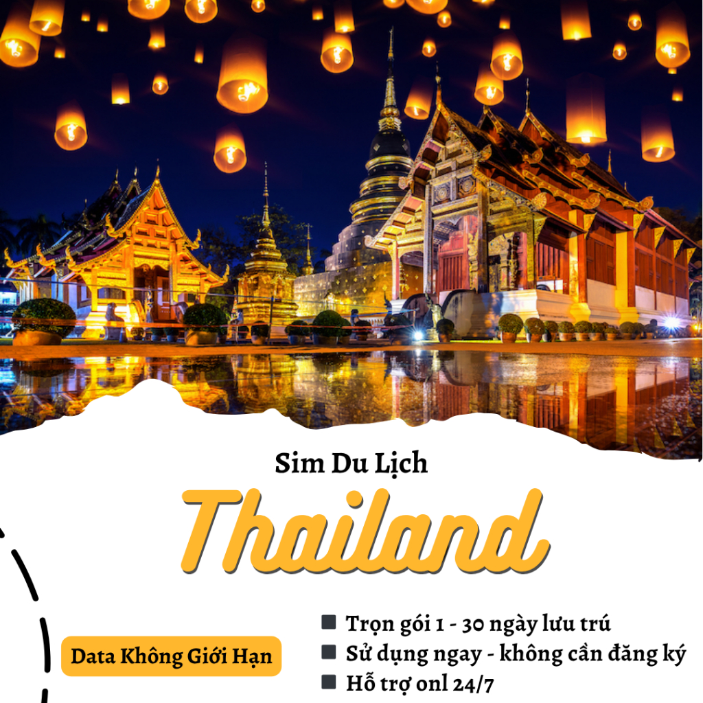 Sim Du Lịch Thái Lan Từ 15 - 30 Ngày Data 1-3Gb Tốc Độ Cao Xài Không Giới Hạn, Không Cần Đăng Ký