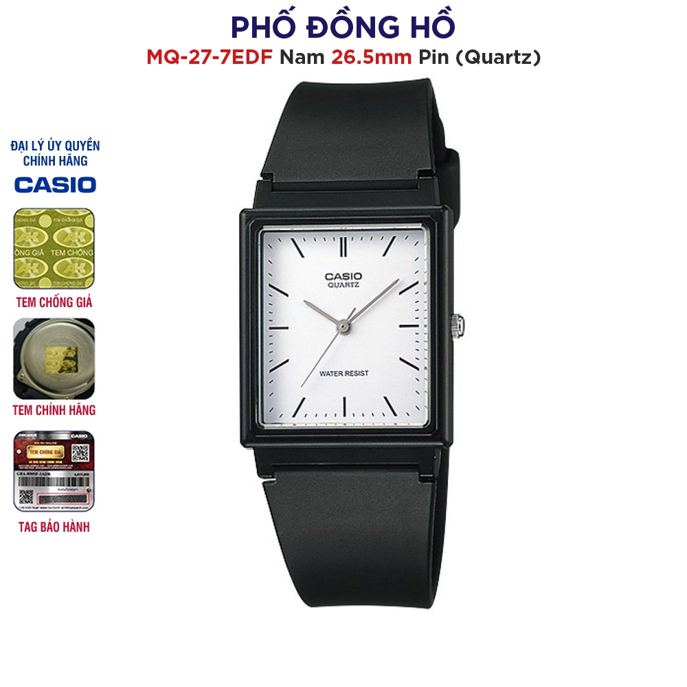 Đồng hồ nam dây nhựa Casio chính hãng Anh Khuê MQ-27-7EDF