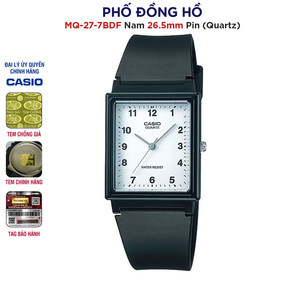 Đồng hồ nam dây nhựa Casio chính hãng Anh Khuê MQ-27-7BDF