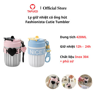  Ly giữ nhiệt TAFUCO 420ml Inox 304 + Tráng sứ Fashionista Cutie Tumbler  hồng bạc vàng xanh  