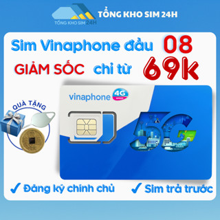Sim Vinaphone Giá Rẻ 65k Đầu 08 sim nghe gọi đăng ký data số dễ nhớ dễ đọc [DKCC để Sử Dụng Sim]