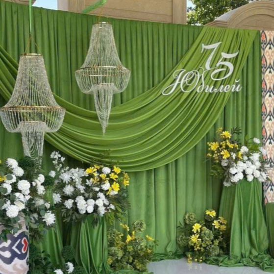 Phông Rèm Vải Thun Lạnh Khổ Rộng 1m7 Tone Xanh Rêu Siêu Hot Trang Trí Sự Kiện, Tiệc Cưới, Sinh Nhật, Phông Nền Chụp Ảnh