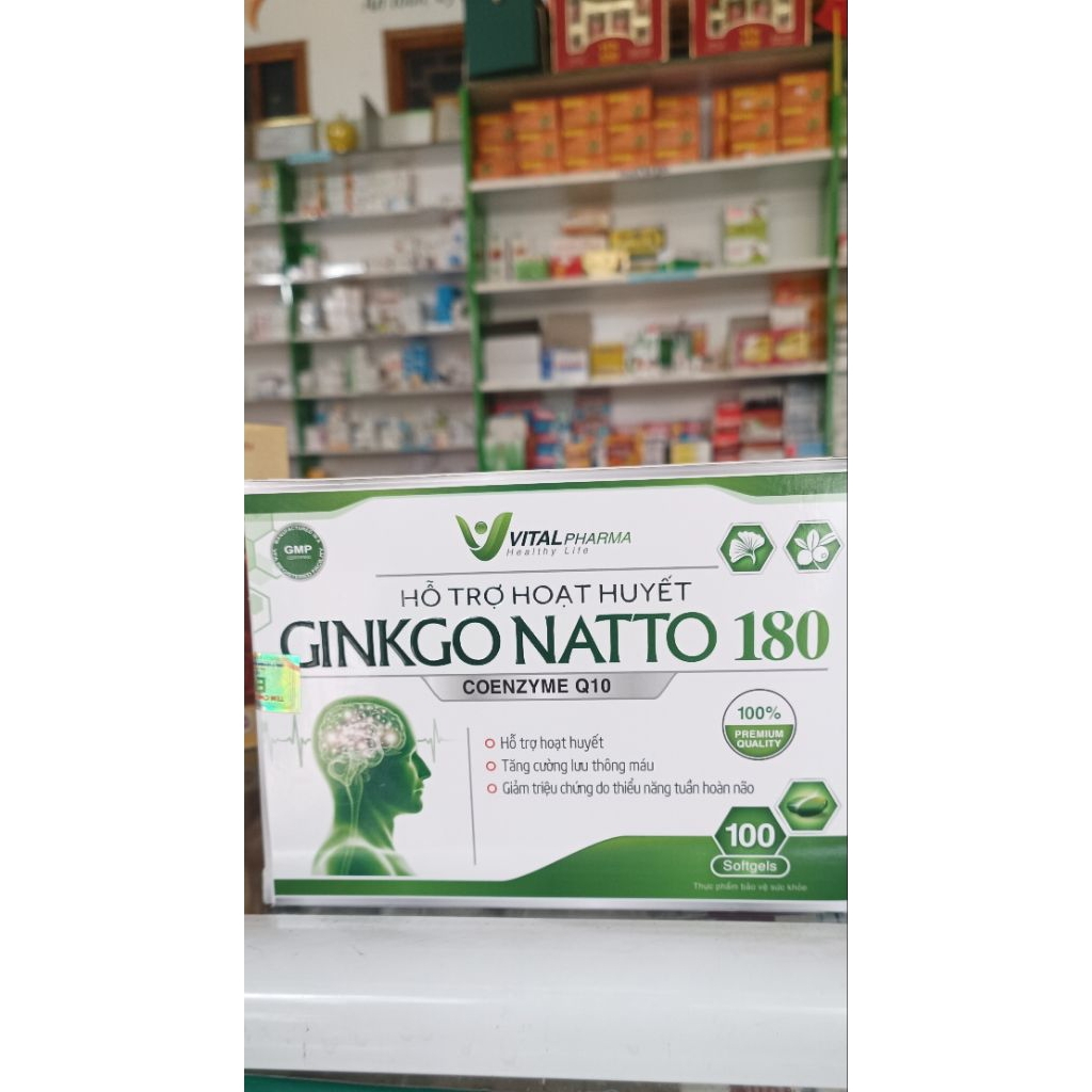 Hoạt huyết dưỡng não Ginkgo Natto 180 VITAL Pharma (CHÍNH HÃNG)Hộp *10 vỉ*100 viên