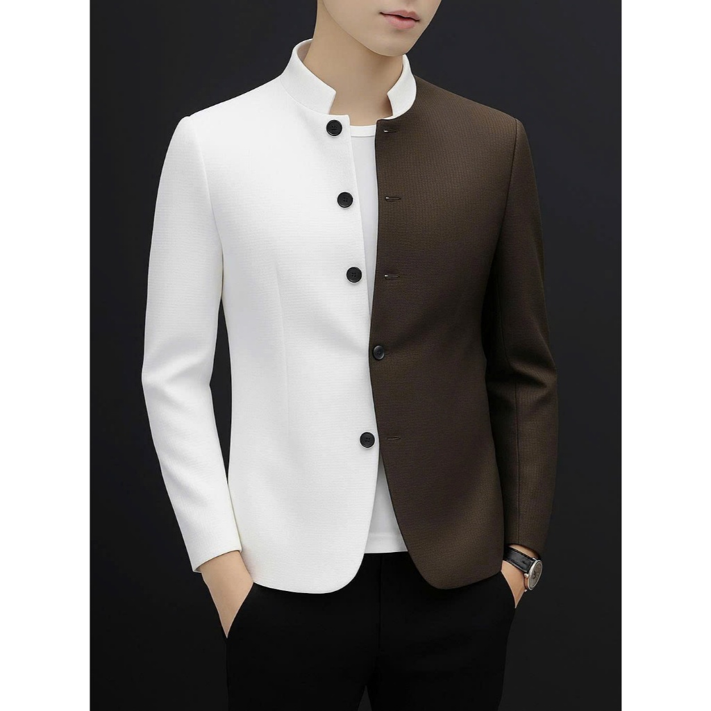 Áo vest, áo vest nam dài tay cổ tàu sang chảnh - N100