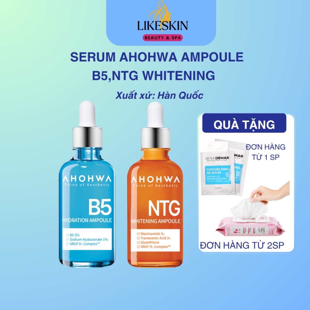 Serum Tinh Chất Phục Hồi AHOHWA Hydration Ampoule B5,NTG Whitening