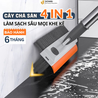  Cây chà sàn nhà tắm Uchan Chổi chà sàn gạt nước sàn nhà vệ sinh đa năng 4in1 cao cấp CS01 