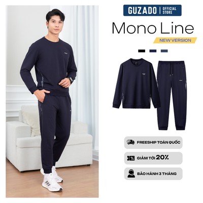 Bộ Nỉ Nam GUZADO Chống Bai Xù Thấm Hút, Giữ Ấm Tốt, Form Trẻ Trung Mặc Nhà, Diện Phố Thoải Mái GBN02-GCBN25W002