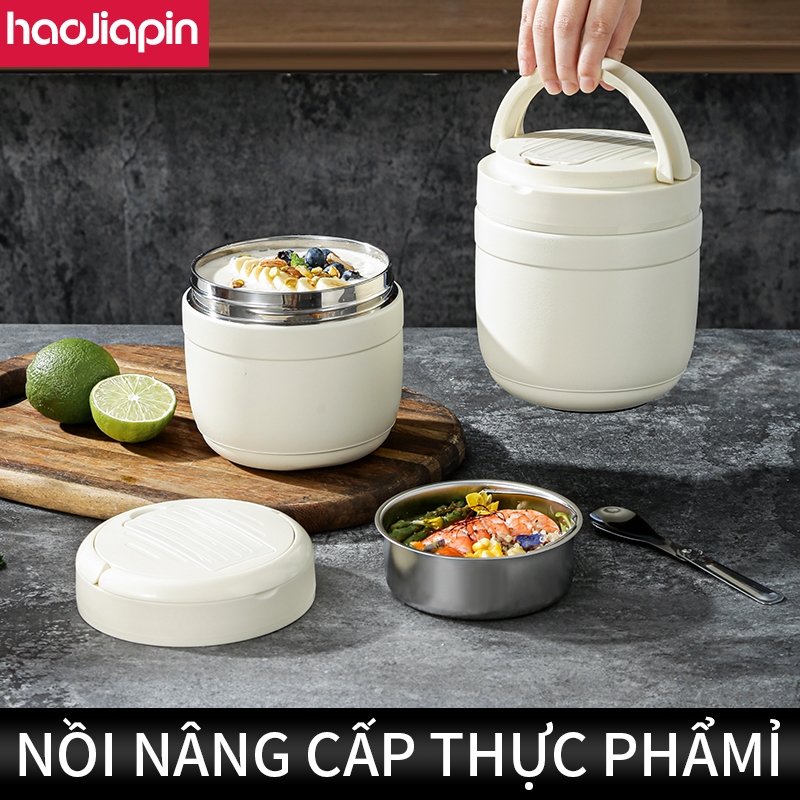 haojiapin Bento Hộp Cơm Giữ Nhiệt Inox 316 Phân Tầng Dài 6 Giờ，Hộp cơm cho học sinh，Hộp cơm văn phòn