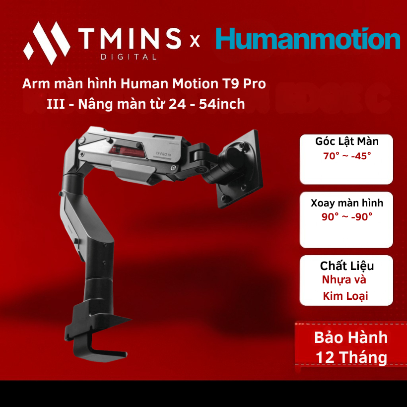 Arm màn hình Human Motion T9 Pro III - Nâng màn từ 24 - 54inch
