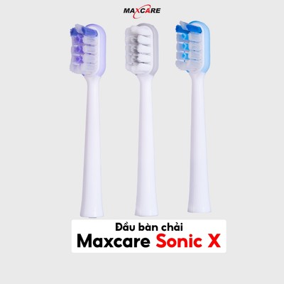 Đầu bàn chải điện Maxcare Sonic X chính hãng, sợi Dupont cao cấp, 3 chức năng làm sạch riêng biệt