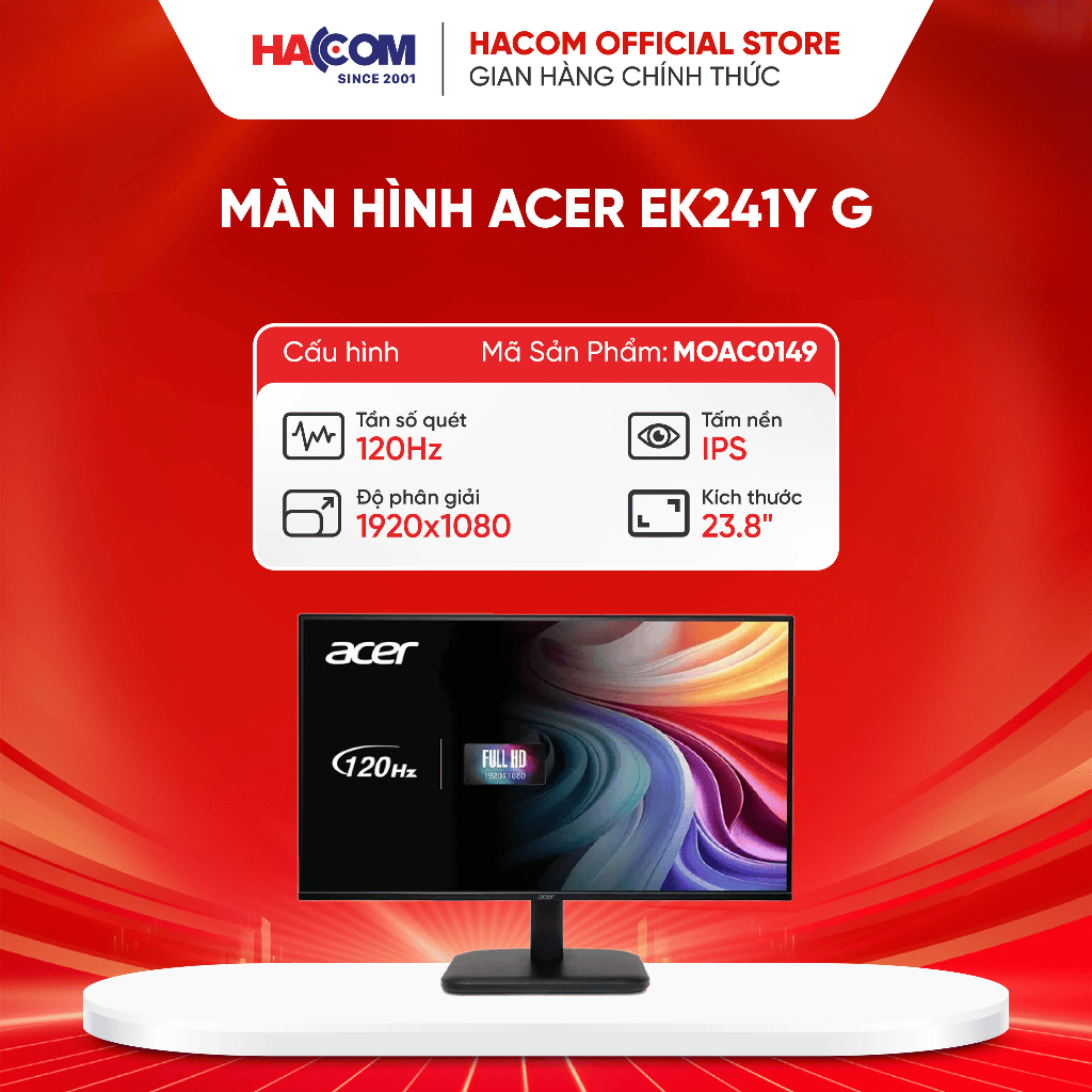 Màn hình Acer EK241Y G (23.8 inch/FHD/IPS/120Hz/1ms)