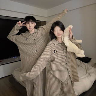 Đồ ngủ đôi unisex kẻ sọc form rộng – Pijama couple chất cotton mây mềm mịn dễ thương