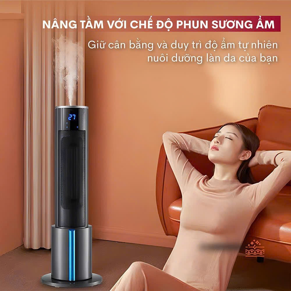 Máy sưởi gốm phun sương Nhập Khẩu FUJIHOME FH6000 điều khiển từ xa, quạt sưởi ấm tiết kiệm điện heat