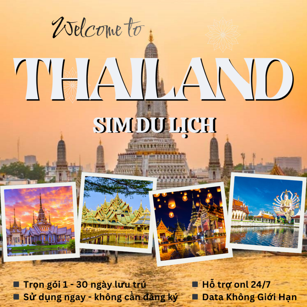 Sim Di Lịch Thái Lan Từ 15 - 30 Ngày Tặng Gói Data Theo Ngày Không Giới Hạn Data, Mạng Khỏe Tương Th