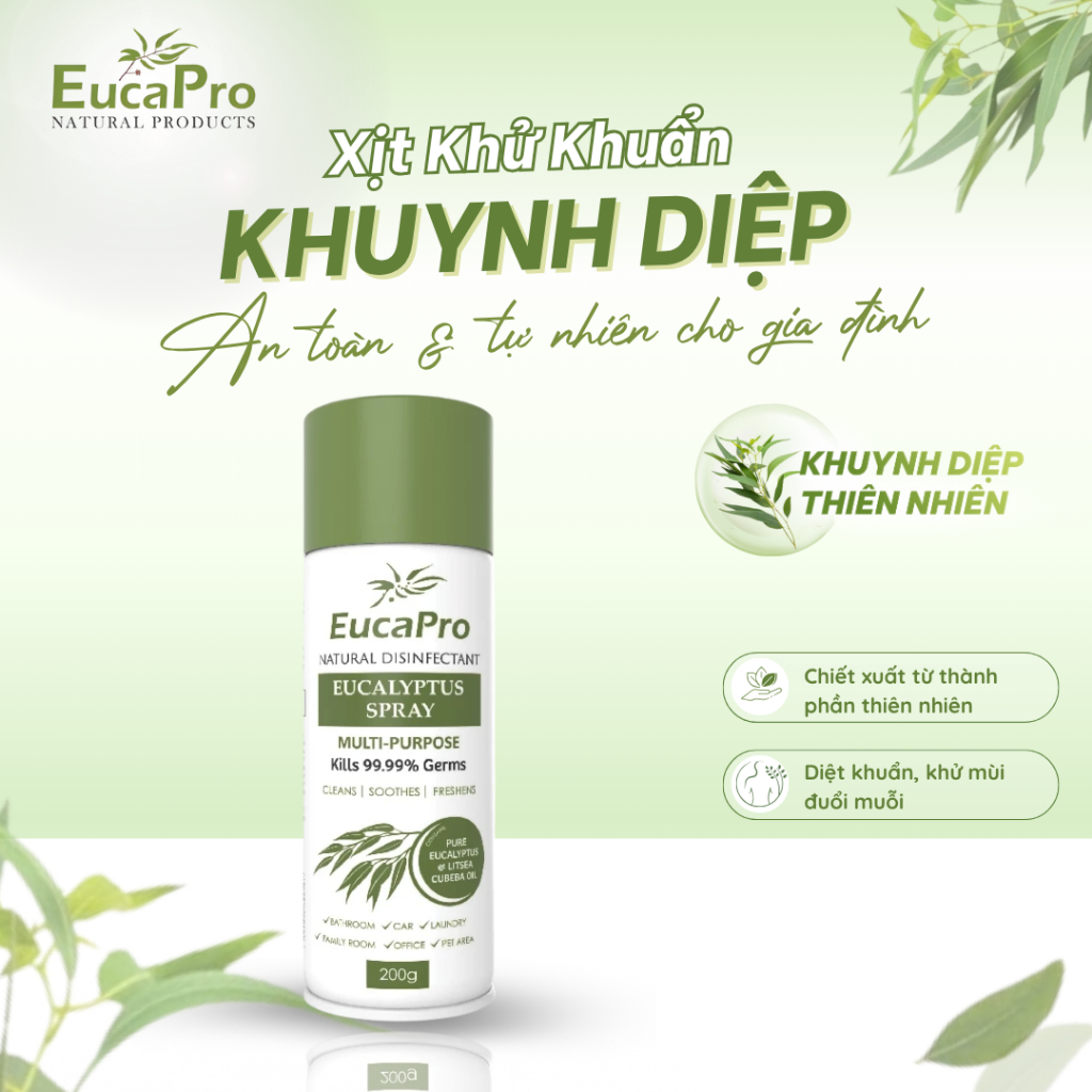 Xịt khử mùi cơ thể chiết xuất khuynh diệp hiệu EucaPro Natural Products 100g