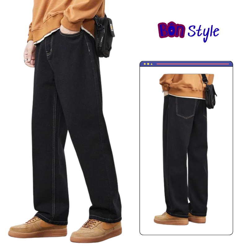 Quần Jean Nam Ống Suông, Quần Bò Nam Chất Vải Mềm Mịn Menwear 2025