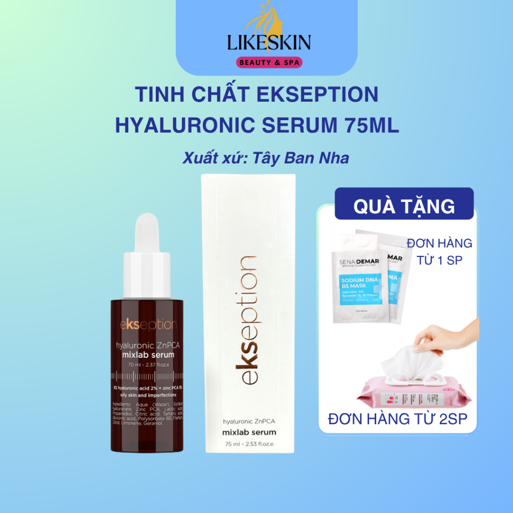 Tinh Chất Ekseption Hyaluronic ZnPCA Mixlab Serum 75ml Thương hiệu: Ekseption